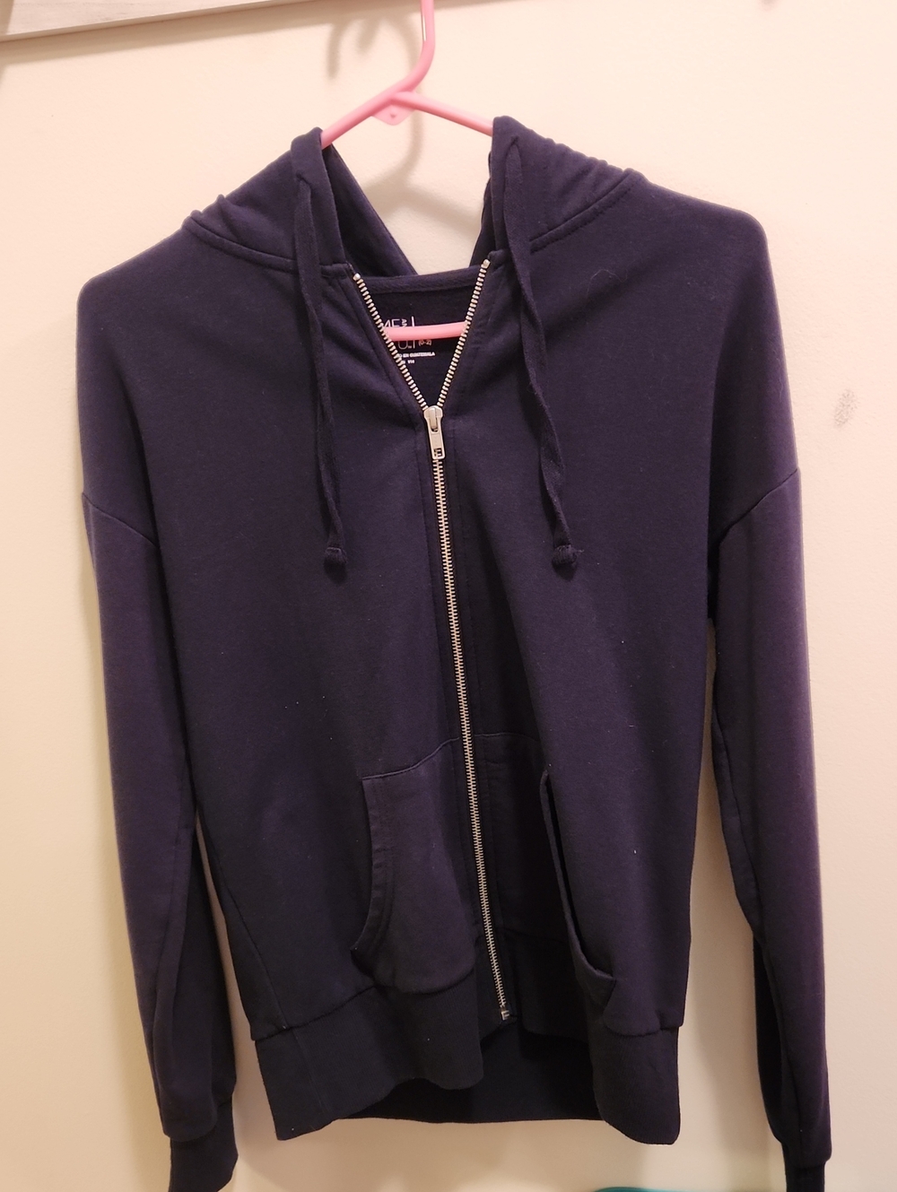 Navy Zip-Up Hoodie Jacket with Hood
